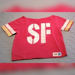 San Franciso 49ers cut off sweatshirt.